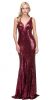Main image of Deep V-neck Fitted Long Sequins Prom Dress